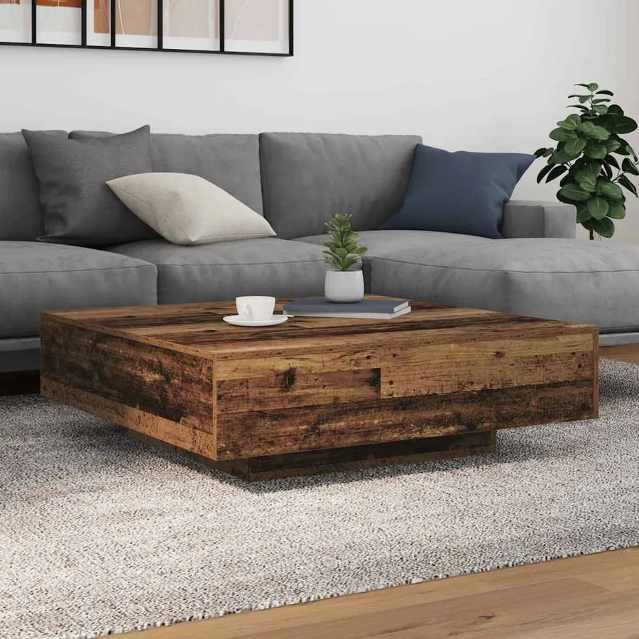 Table basse Bois ancien 100 x 100 x 31 cm Bois d'ingénierie