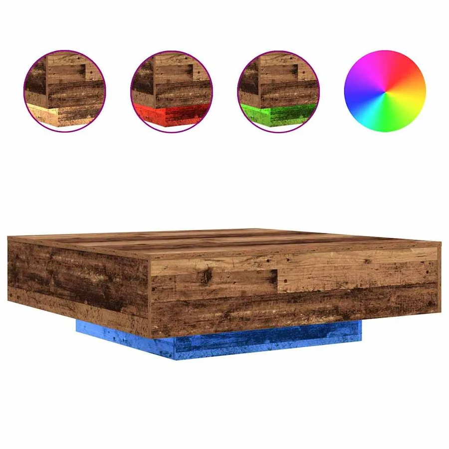 Table basse Bois ancien 100 x 100 x 31 cm Bois d'ingénierie - 2