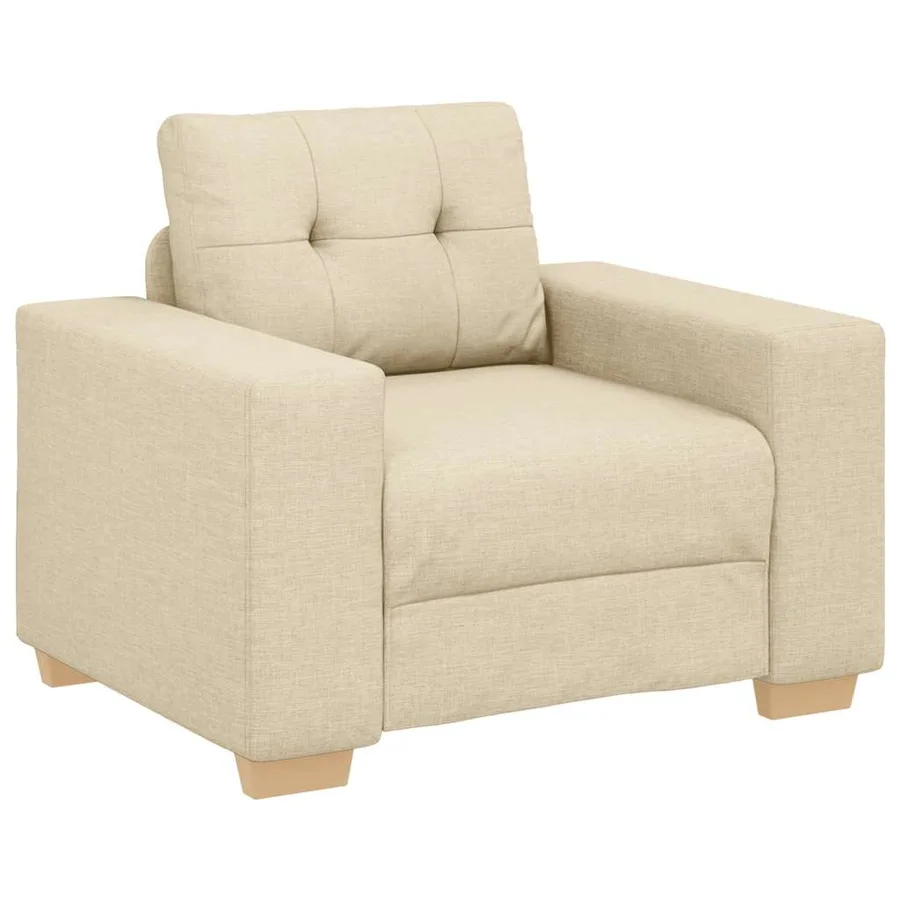 Canapé-fauteuil crème 100x78x80 cm tissu - 2