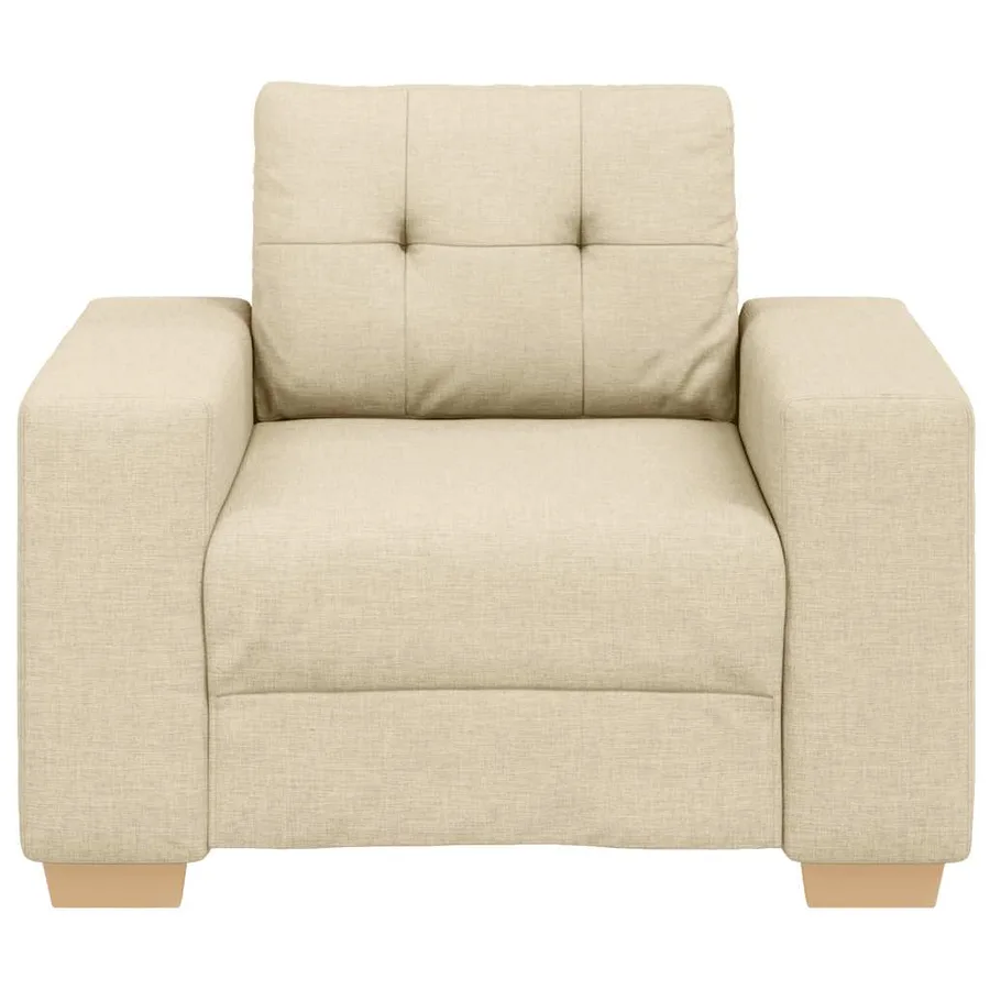 Canapé-fauteuil crème 100x78x80 cm tissu - 4