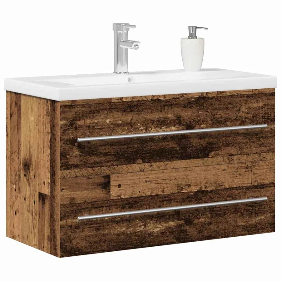 Meuble de Lavabo de Salle de Bain Bois Ancien 80 x 38,5 x 48 cm - 3