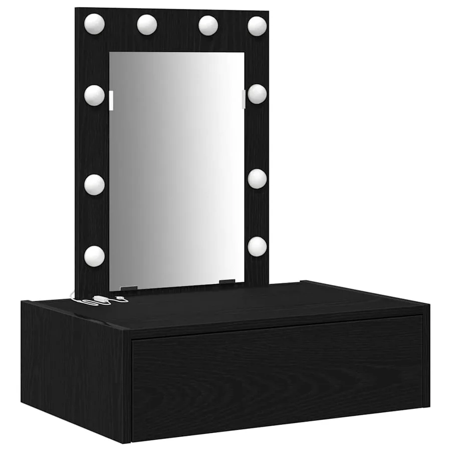 Table de Toilette Noir 60 x 40 x 70 cm Bois d'ingénierie - 2