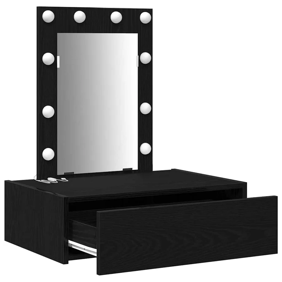 Table de Toilette Noir 60 x 40 x 70 cm Bois d'ingénierie - 4