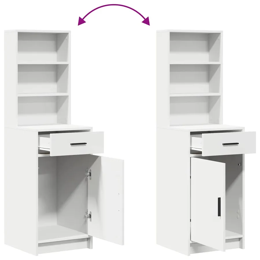 Haut Armoire Blanc 40 x 40,5 x 135 cm Bois d'ingénierie - 12