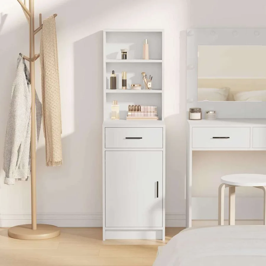Haut Armoire Blanc 40 x 40,5 x 135 cm Bois d'ingénierie - 4