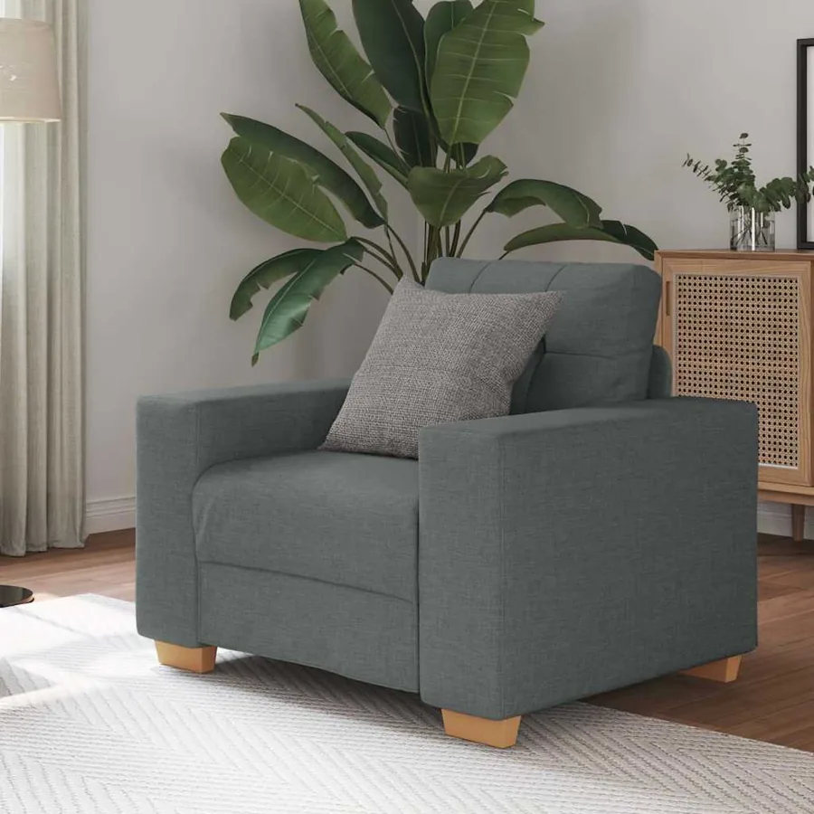 Fauteuil Gris foncé 100x78x80 cm Tissu