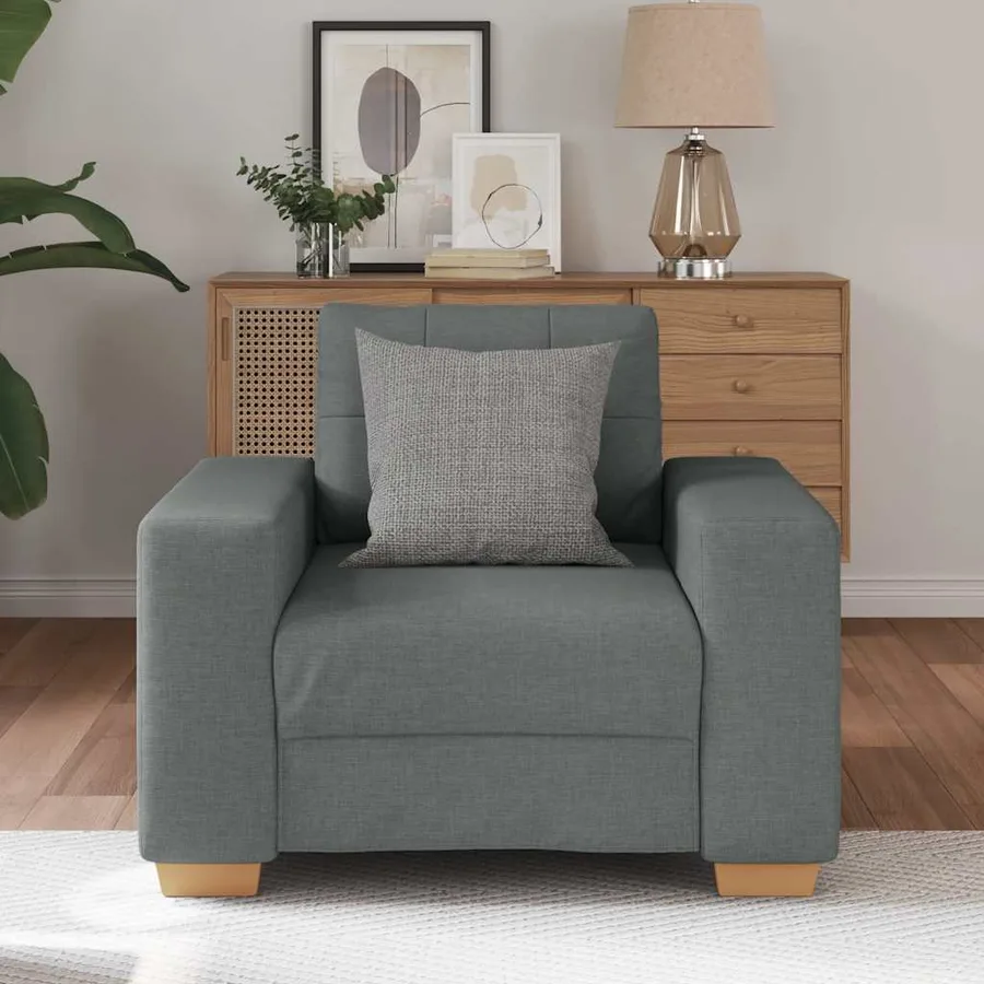 Fauteuil Gris foncé 100x78x80 cm Tissu - 3