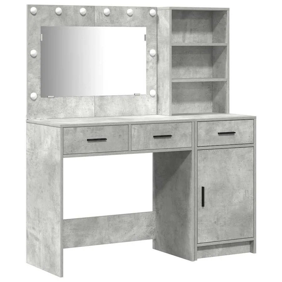 Table de Toilette avec tiroir 2 pcs Gris Bois d'ingénierie - 5