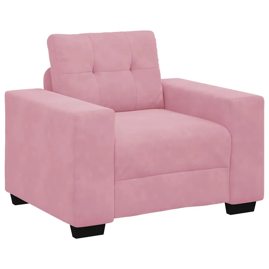 Fauteuil rose velours 100x78x80 cm - 2