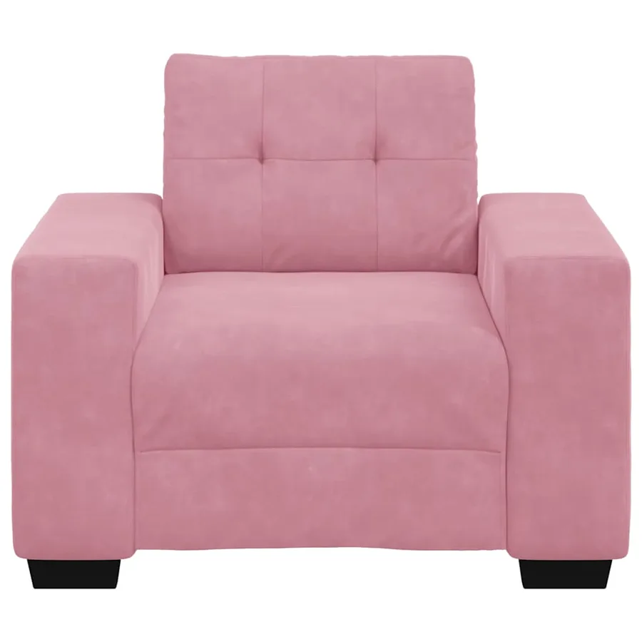 Fauteuil rose velours 100x78x80 cm - 4