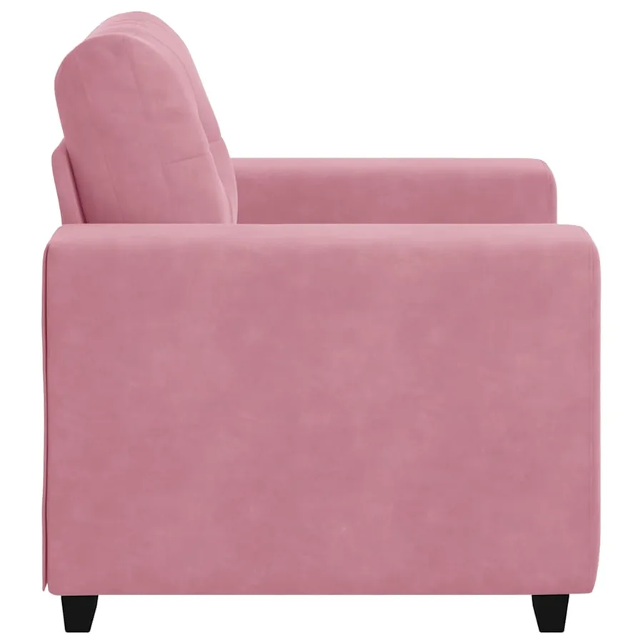Fauteuil rose velours 100x78x80 cm - 5