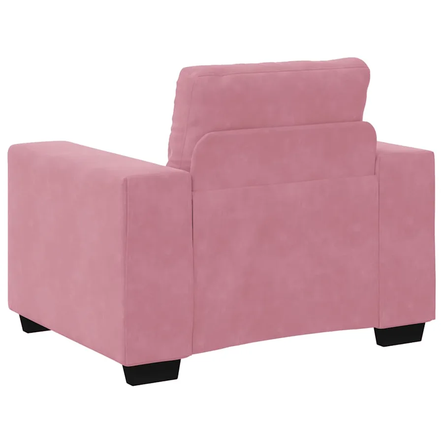Fauteuil rose velours 100x78x80 cm - 6
