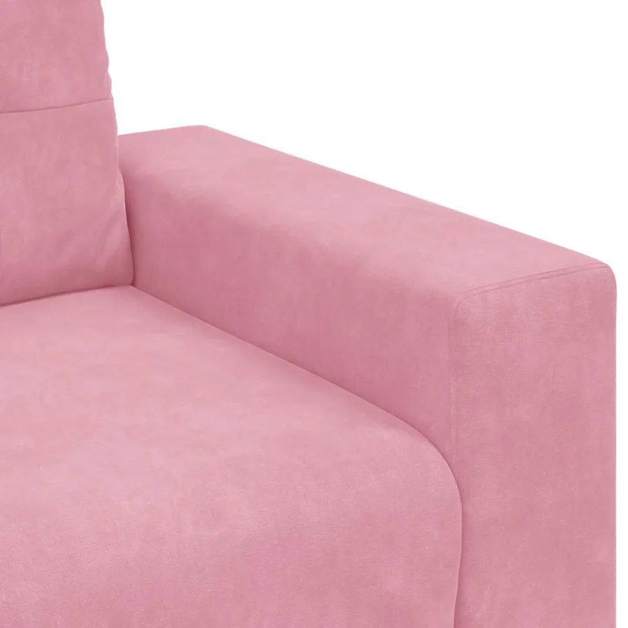 Fauteuil rose velours 100x78x80 cm - 7