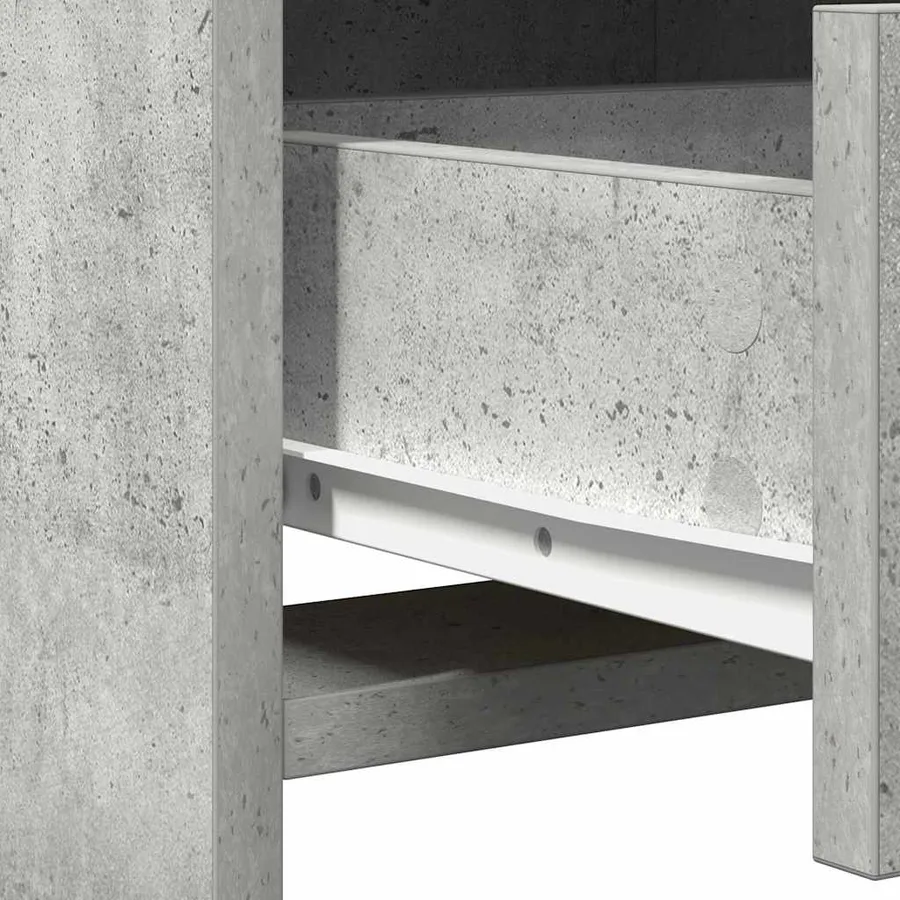 Ensemble de table de maquillage avec LED 3 pcs Gris béton - 10