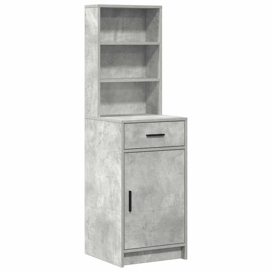 Ensemble de table de maquillage avec LED 3 pcs Gris béton - 6