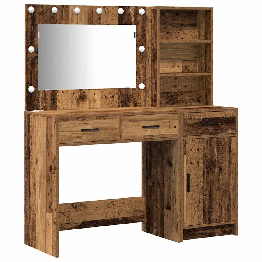 Table de Toilette avec tiroir 2 pcs Marron Bois d'ingénierie - 2