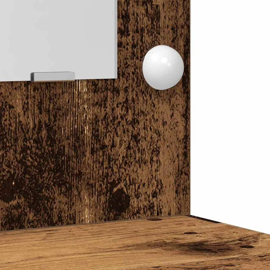 Table de Toilette avec tiroir 2 pcs Marron Bois d'ingénierie - 9