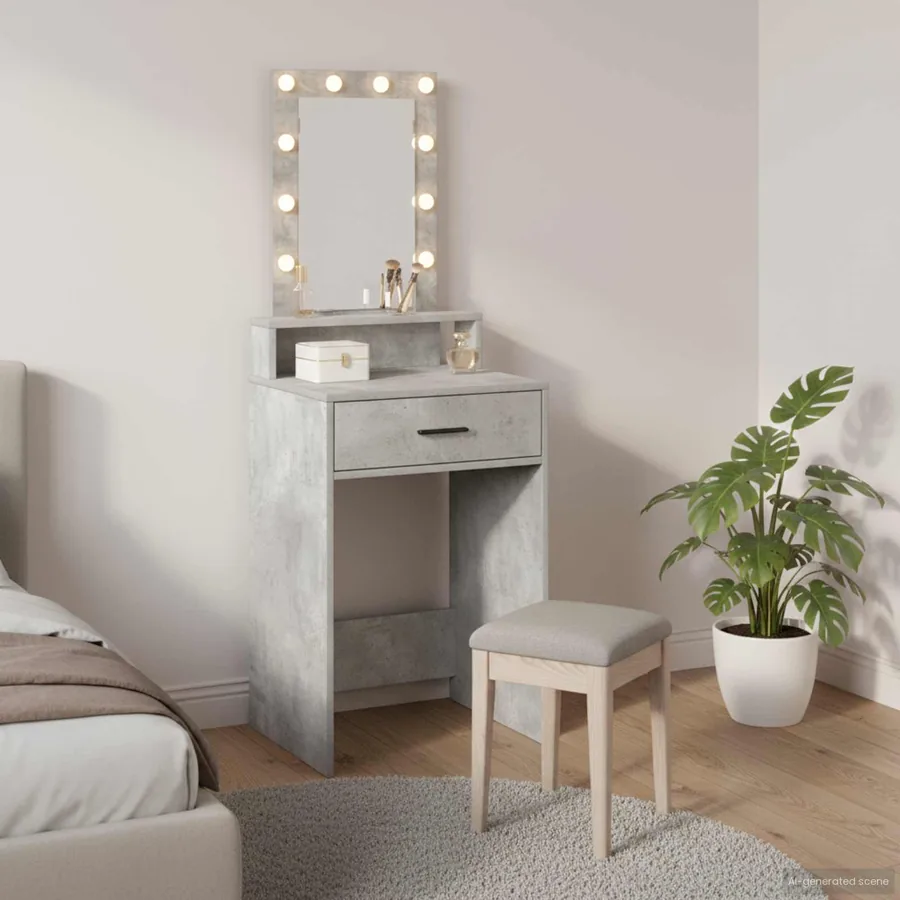 Table de Toilette Gris 50 x 41 x 140 cm Bois d'ingénierie