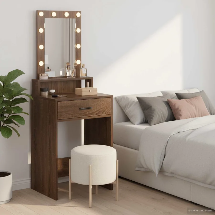 Table de Toilette Marron 50 x 41 x 140 cm Bois d'ingénierie