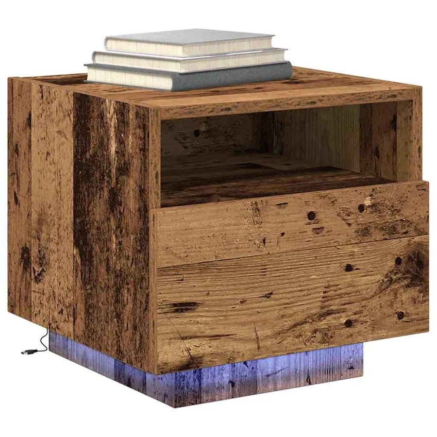 Cabinet de chevet avec tiroir 2 pcs Bois ancien 40 x 39 x 37 cm - 3