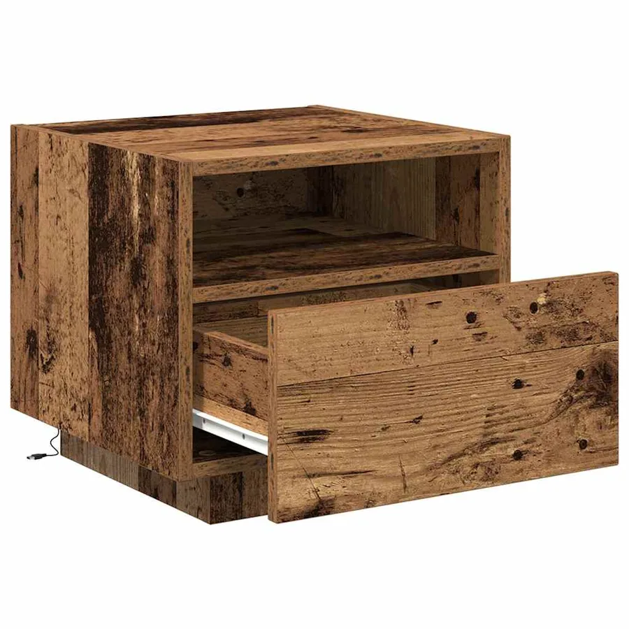Cabinet de chevet avec tiroir 2 pcs Bois ancien 40 x 39 x 37 cm - 7