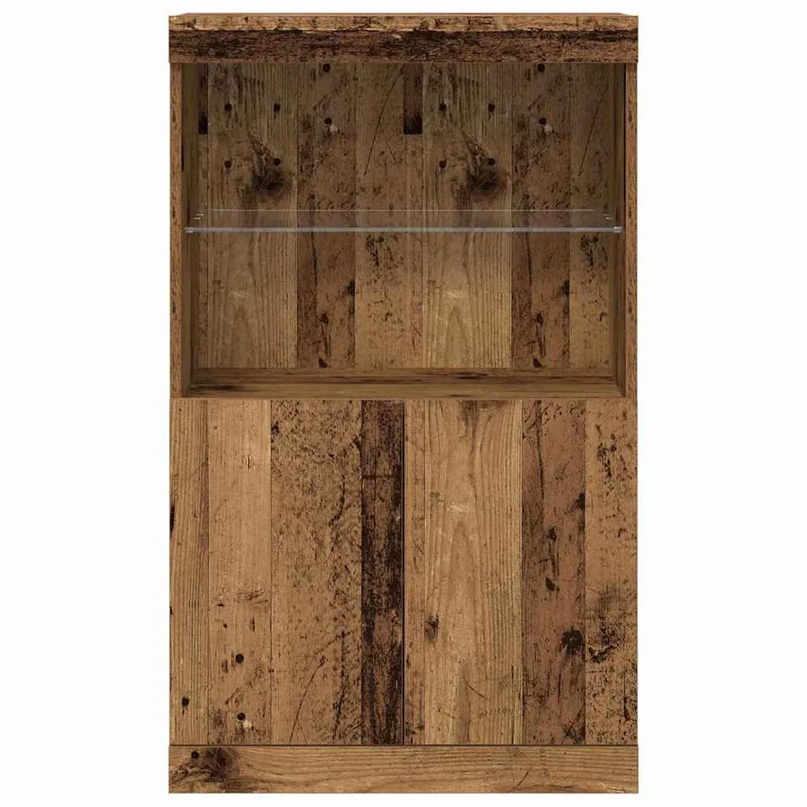 Buffet LED Marron 60 x 37 x 100 cm Bois d'ingénierie - 7