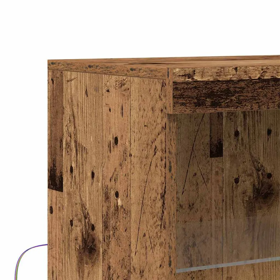 Buffet LED Marron 60 x 37 x 100 cm Bois d'ingénierie - 8