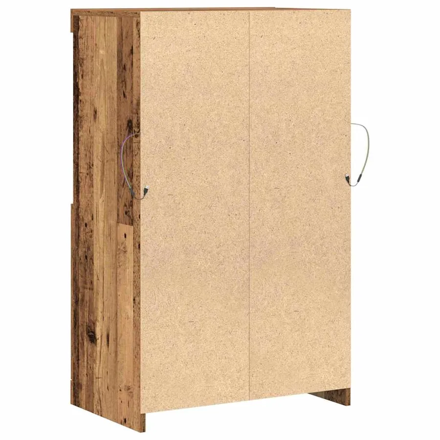 Buffet LED Marron 60 x 37 x 100 cm Bois d'ingénierie - 9