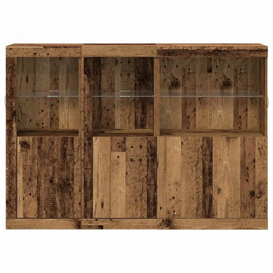 Buffet LED Bois ancien 142,5 x 37 x 100 cm Bois d'ingénierie - 6