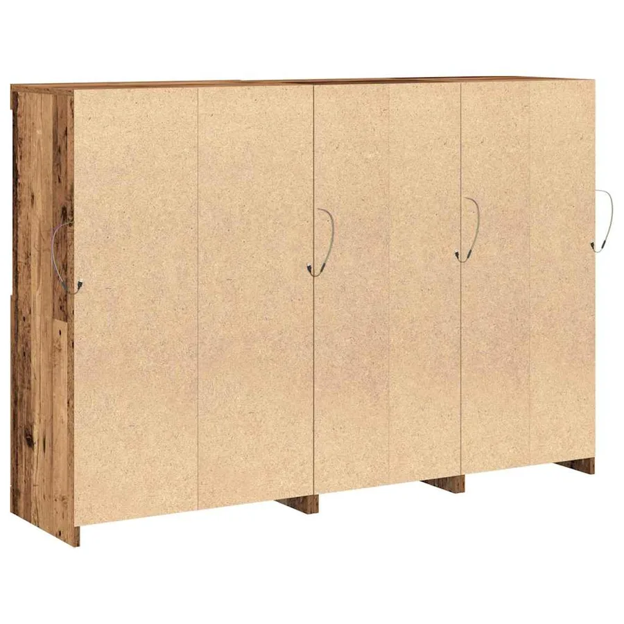 Buffet LED Bois ancien 142,5 x 37 x 100 cm Bois d'ingénierie - 9