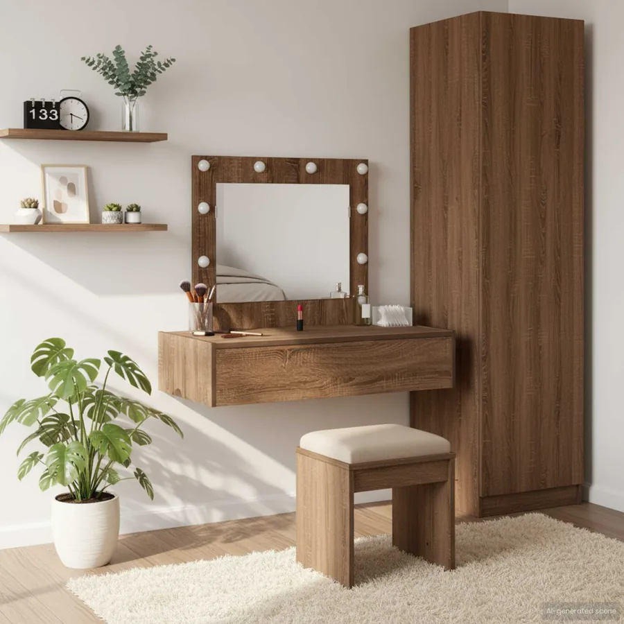 Table de Toilette Marron 83 x 40 x 70 cm Bois d'ingénierie