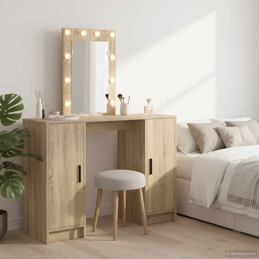 Table de Toilette Marron 102 x 33 x 135 cm Bois d'ingénierie