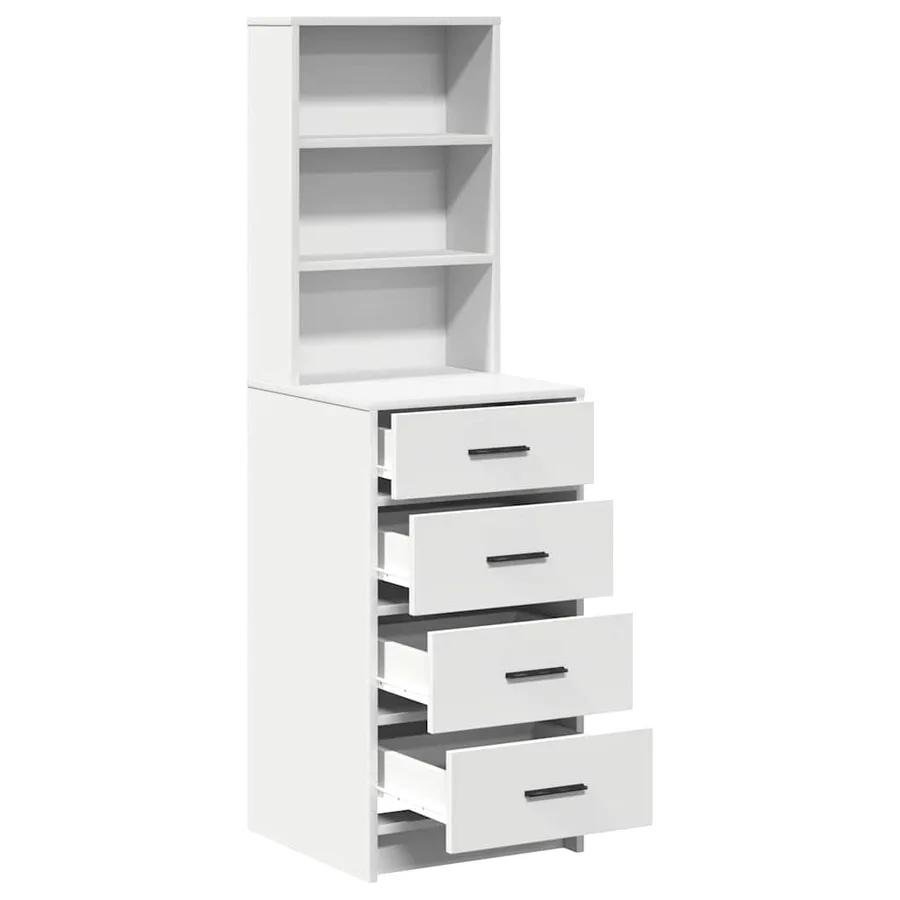 Haut Armoire Blanc 40 x 41 x 135 cm Bois d'ingénierie - 5