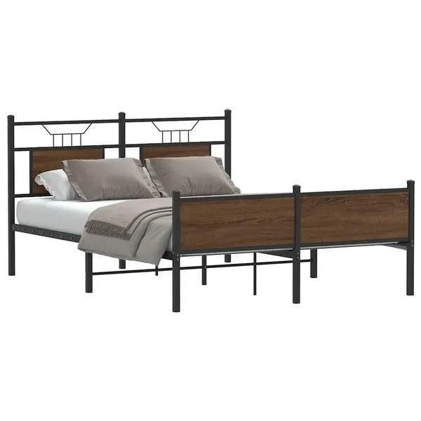 Cadre de lit sans matelas chêne marron 140x190 cm
