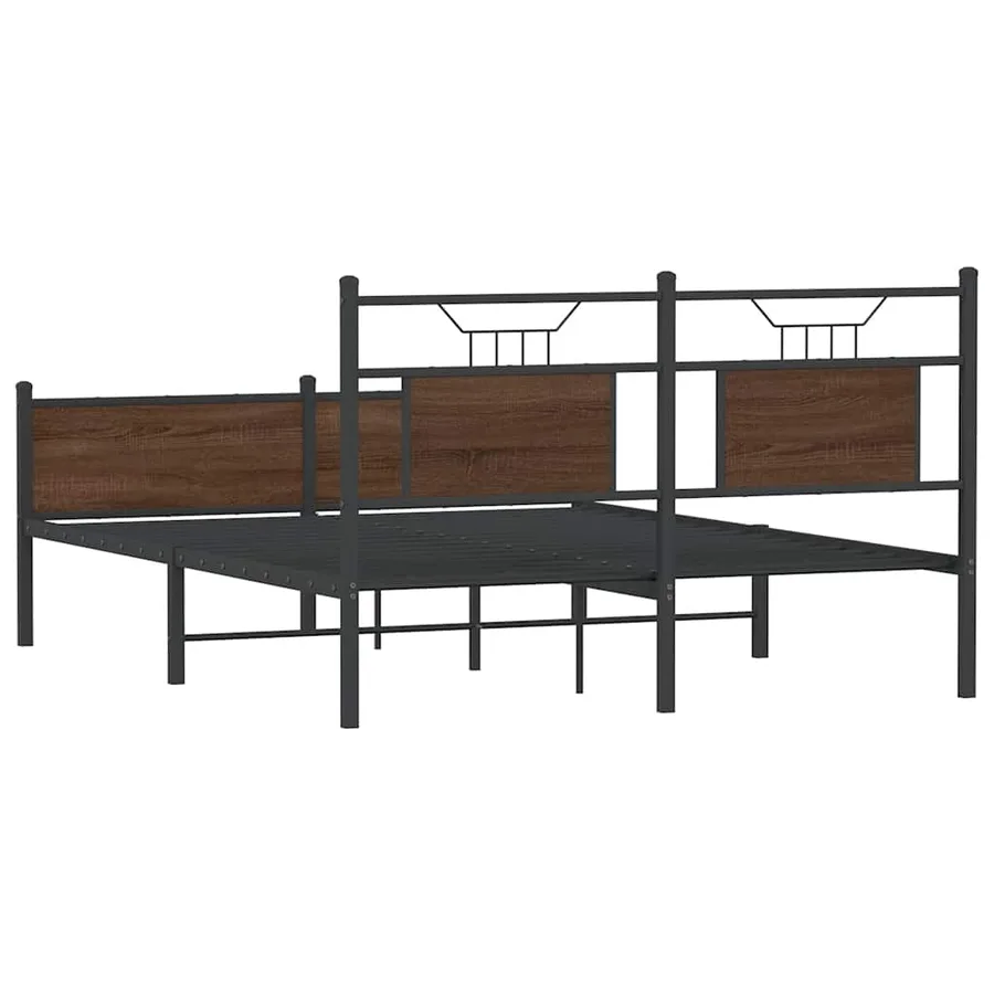 Cadre de lit sans matelas chêne marron 140x190 cm - 8