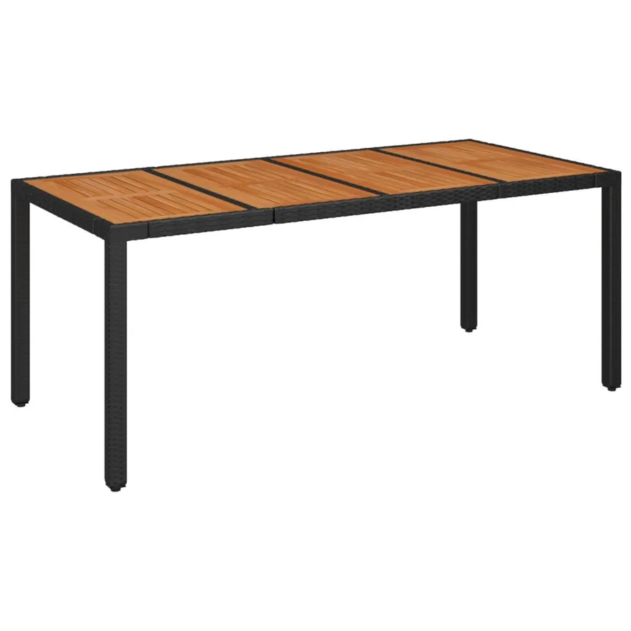 Ensemble à manger de jardin 9pcs coussins noir résine tressée - 7