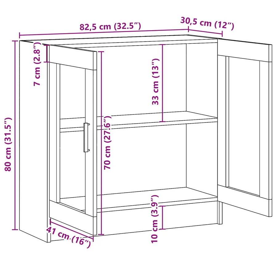 Bibliothèque Chêne noir 82,5 x 30,5 x 80 cm Bois d'ingénierie - 11