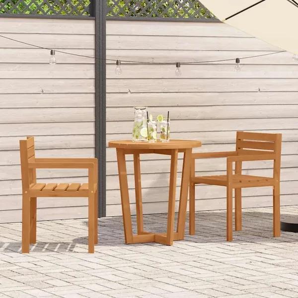 Ensemble de salle à manger de jardin 3 pcs en bois massif d'acacia