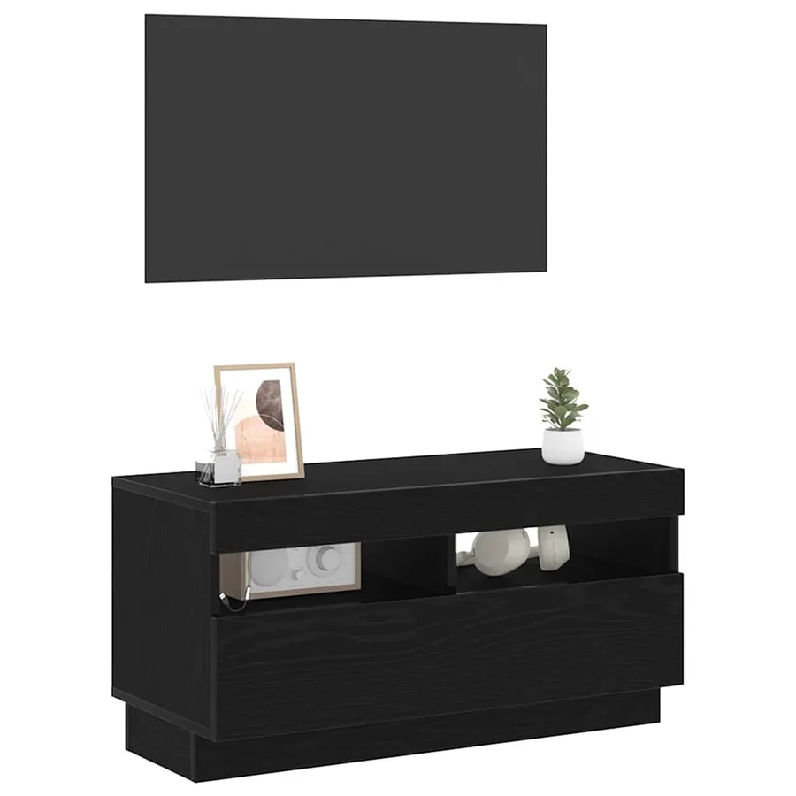 Meuble TV Chêne noir 80 x 35 x 40 cm Bois d'ingénierie - 3
