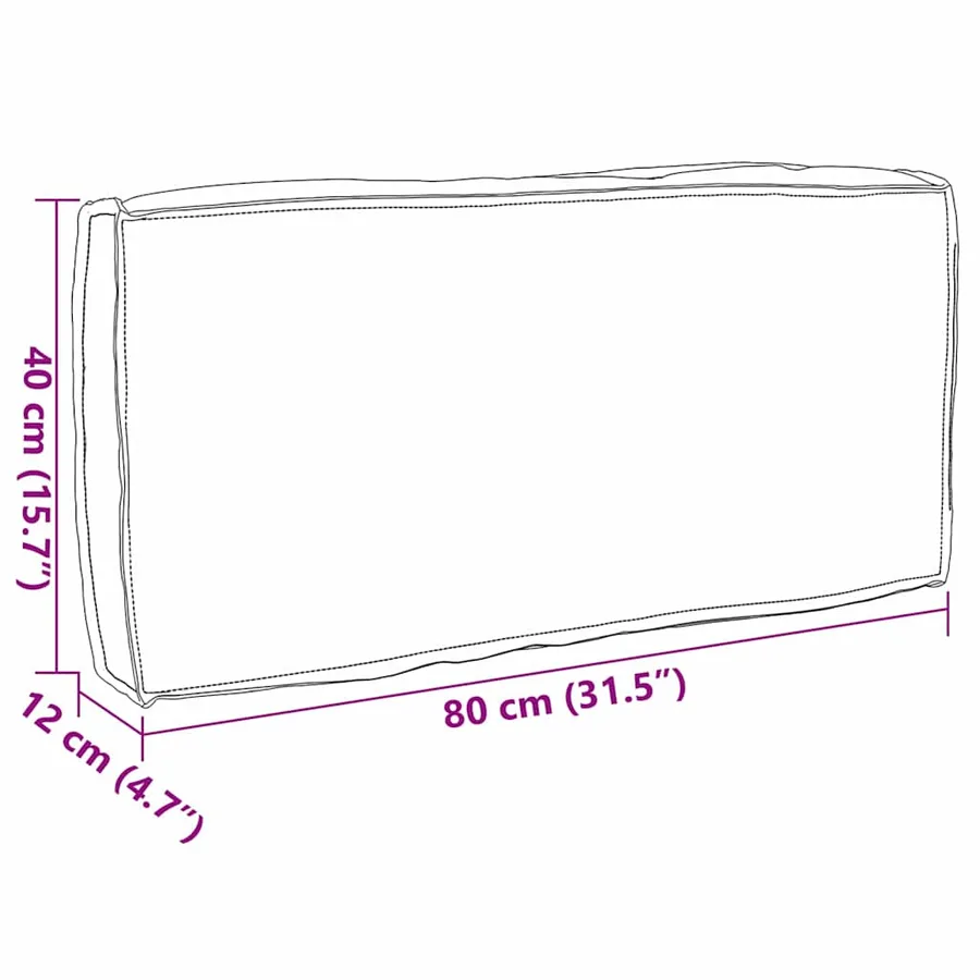 Coussin Bordeaux 80 x 40 x 12 cm Tissu Oxford - 7