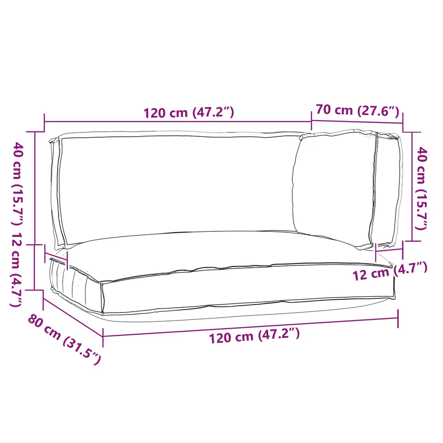 Set de coussins de palette 3 pcs Anthracite Tissu Oxford - 4