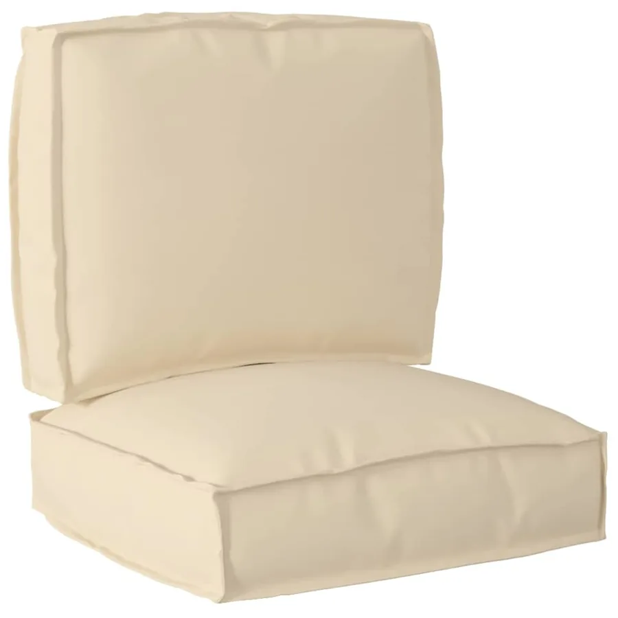 Set de coussins de palette 2 pcs Beige Tissu Oxford