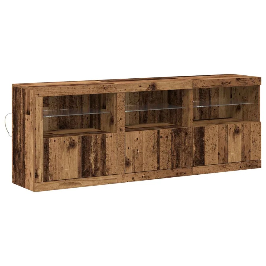 Buffet LED Bois Ancien 181 x 37 x 67 cm Bois d'ingénierie - 2