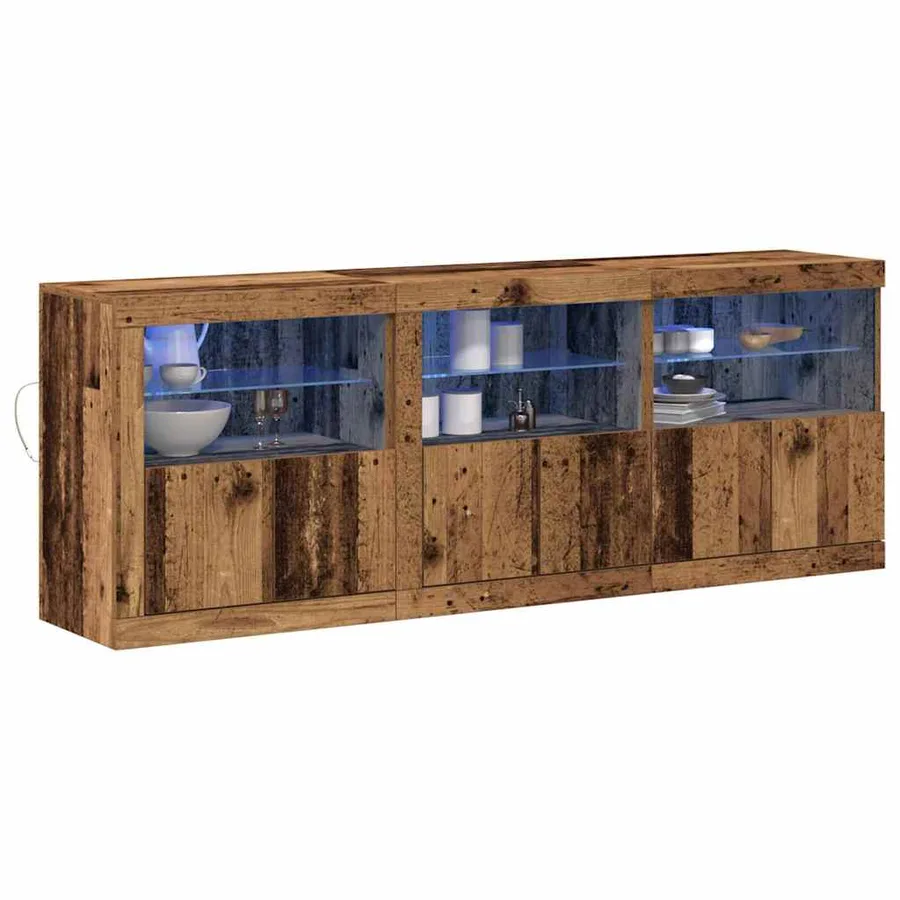 Buffet LED Bois Ancien 181 x 37 x 67 cm Bois d'ingénierie - 3