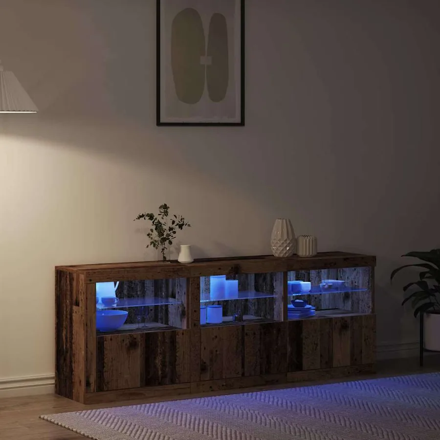 Buffet LED Bois Ancien 181 x 37 x 67 cm Bois d'ingénierie - 5
