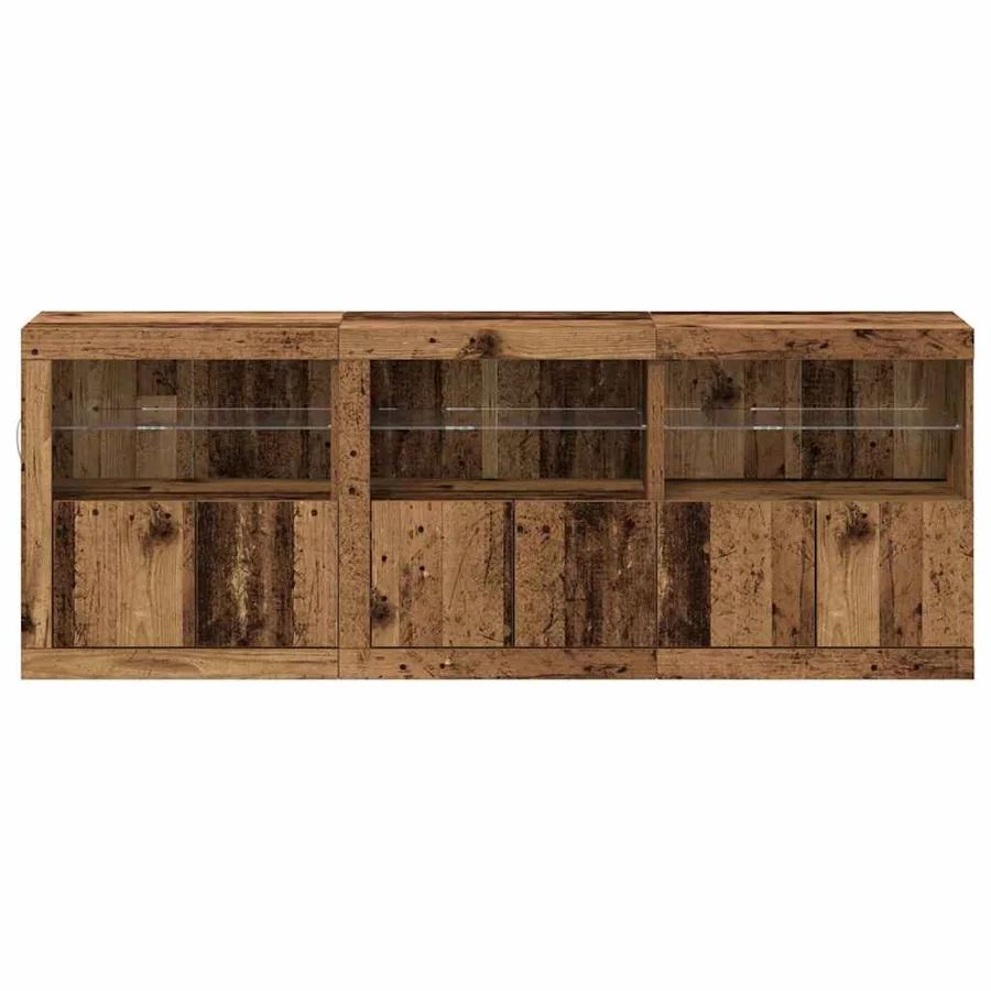 Buffet LED Bois Ancien 181 x 37 x 67 cm Bois d'ingénierie - 6