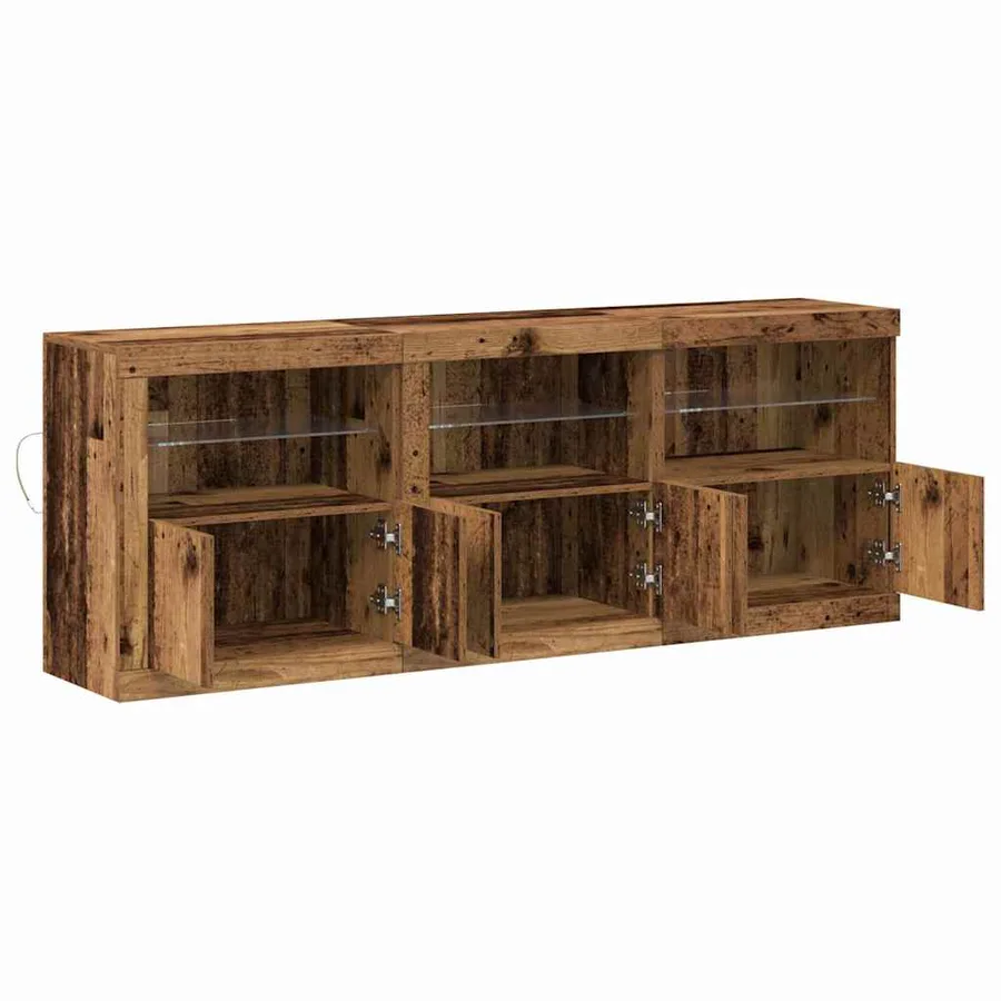 Buffet LED Bois Ancien 181 x 37 x 67 cm Bois d'ingénierie - 7