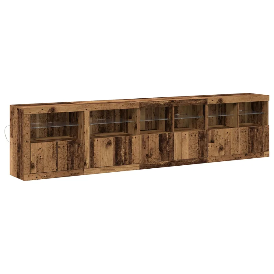 Buffet LED Bois ancien 283 x 37 x 67 cm Bois d'ingénierie - 2