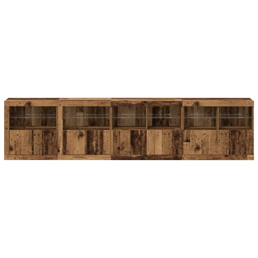 Buffet LED Bois ancien 283 x 37 x 67 cm Bois d'ingénierie - 6