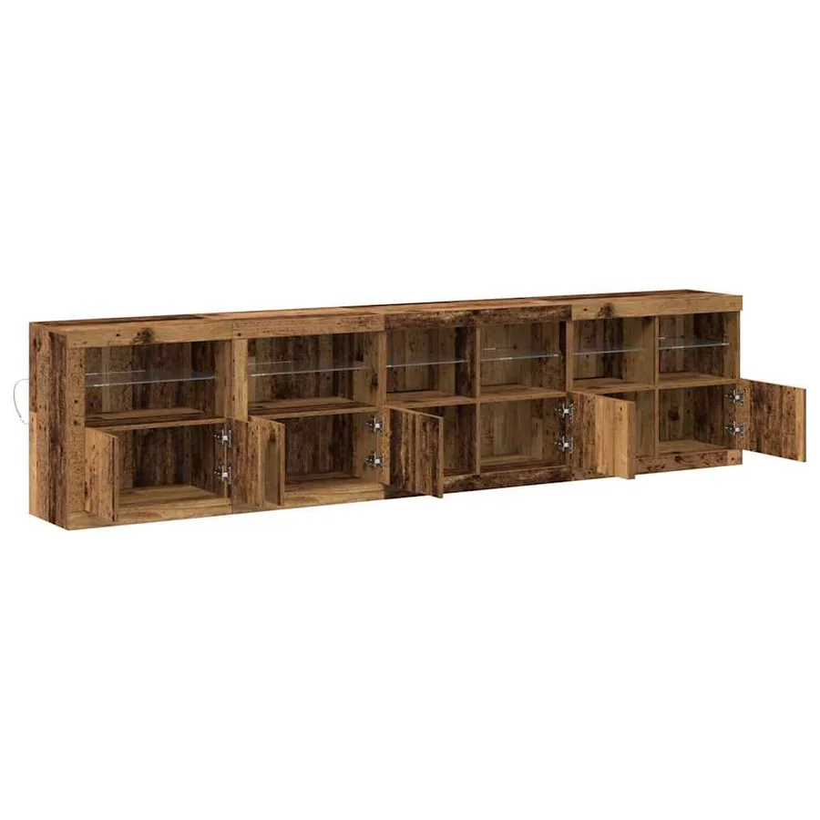 Buffet LED Bois ancien 283 x 37 x 67 cm Bois d'ingénierie - 7